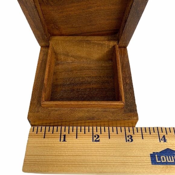 Archana Crafts Wooden Trinket Jewelry Box Gold Design Hinged Top India Hearts - Picture 10 of 12